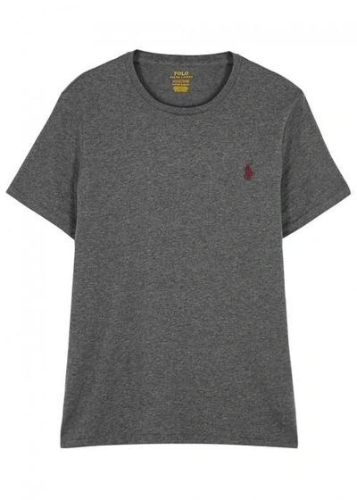 Shop Polo Ralph Lauren Grey Slim Cotton T-shirt In Charcoal