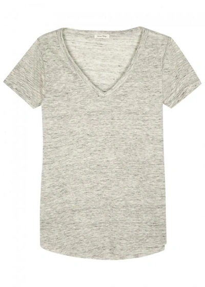 Shop American Vintage Quincy Light Grey Linen T-shirt
