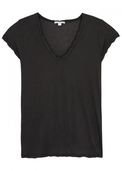 Shop James Perse Charcoal Cotton T-shirt