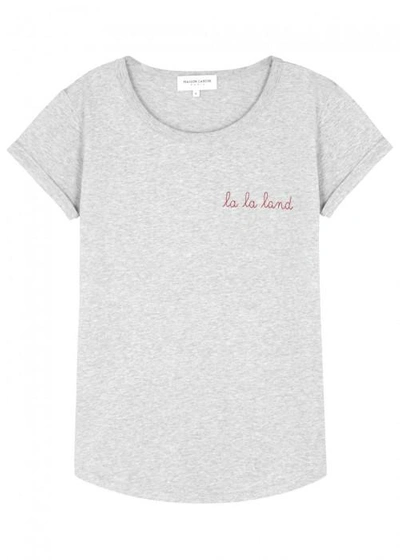 Shop Maison Labiche La La Land Embroidered Cotton T-shirt In Grey