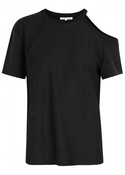 Shop Helmut Lang Black Cut-out Pima Cotton T-shirt