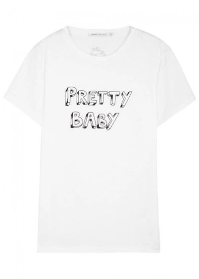 Shop J Brand X Bella Freud Printed Pima Cotton T-shirt In White