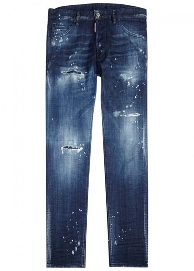 Shop Dsquared2 Cool Guy Distressed Skinny Jeans In Blue