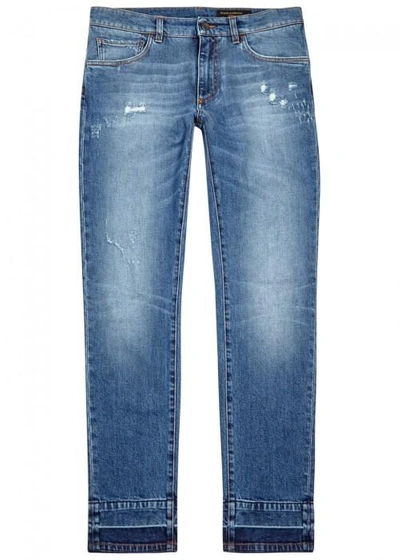 Shop Dolce & Gabbana 16 Blue Distressed Skinny Jeans