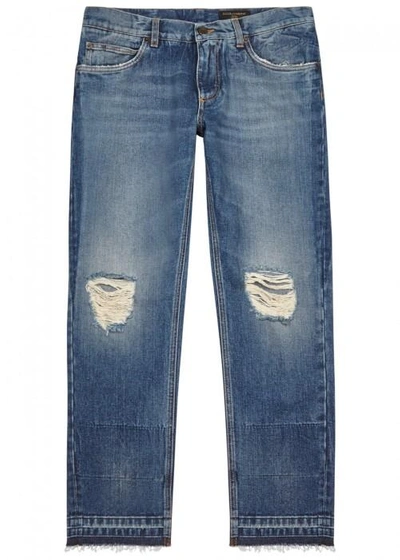 Shop Dolce & Gabbana 14 Blue Distressed Denim Jeans