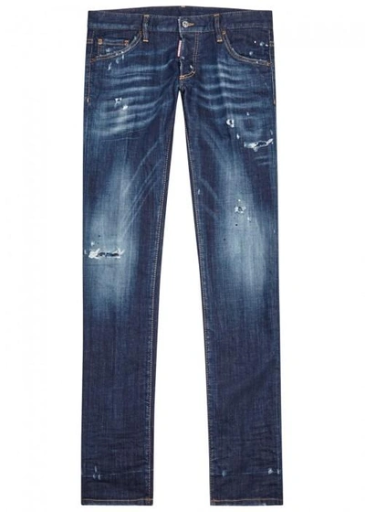Shop Dsquared2 Clement Dark Blue Skinny Jeans