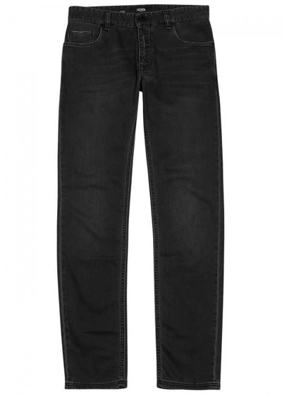 Shop Fendi Black Slim-leg Jeans