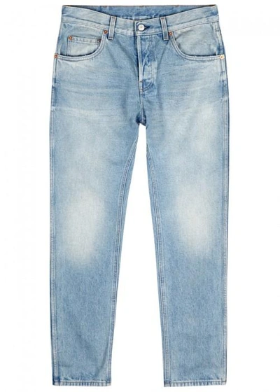 Shop Gucci Light Blue Straight-leg Jeans In Denim