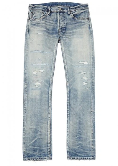 Fabric Brand & Co. Emmett Distressed Selvedge Jeans In Light Blue | ModeSens