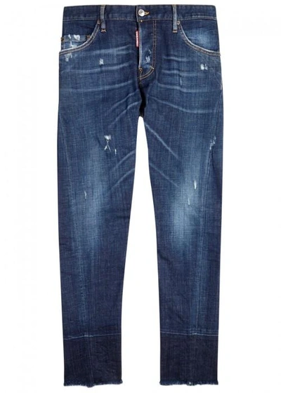 Shop Dsquared2 Sexy Twist Indigo Skinny Jeans In Blue