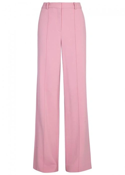 Shop Adam Lippes Pink Wide-leg Cady Trousers