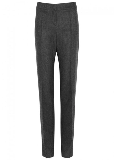 Shop Armani Collezioni Grey Wool And Cashmere Blend Trousers