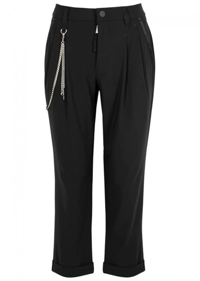 Shop High Courage Cropped Jersey Trousers In Black