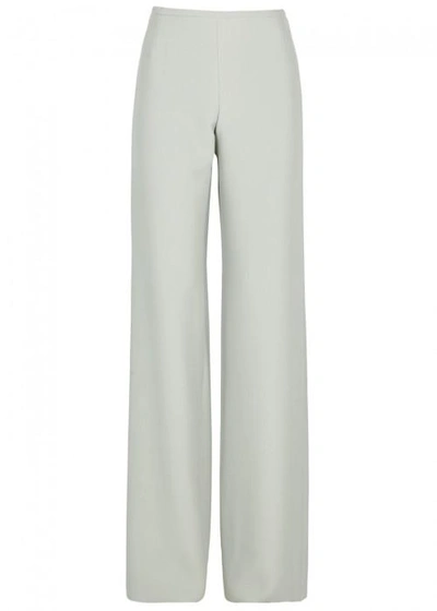 Shop Armani Collezioni Grey Wide-leg Trousers In Light Grey