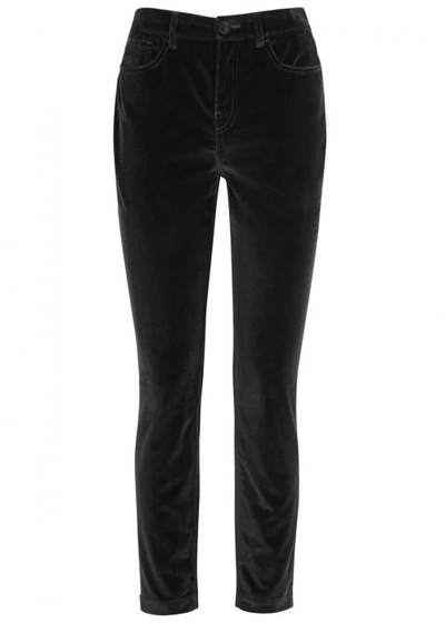 Shop Dolce & Gabbana Black Straight-leg Velvet Trousers