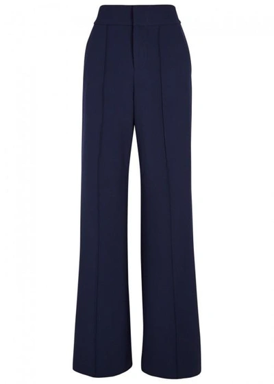 Shop Alice And Olivia Dawn Navy Flared Trousers