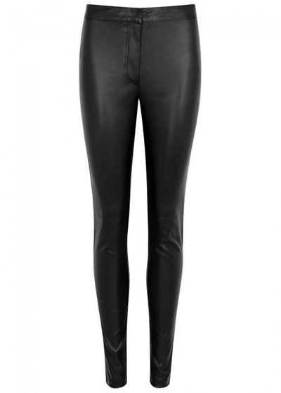 Shop Loewe Black Skinny Nappa Leather Trousers