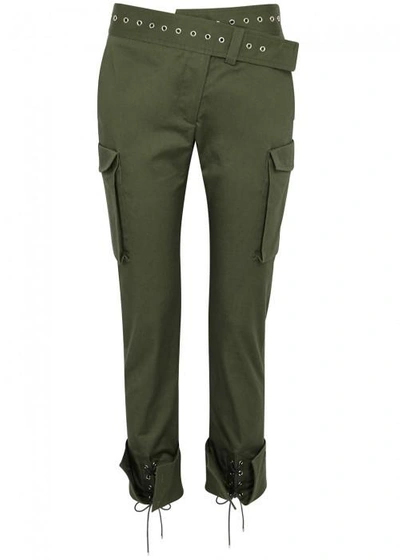 Shop Monse Olive Twill Cargo Trousers