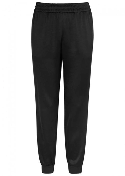 Shop Alice And Olivia Pete Faux Pearl-embellished Trousers In Black