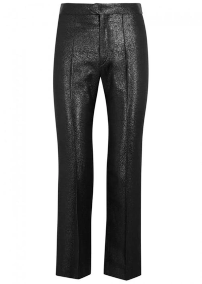 Shop Isabel Marant Mateo Metallic Black Trousers