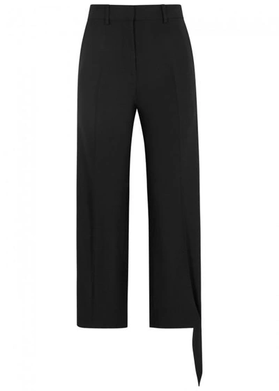 Shop Jw Anderson Black Cropped Straight-leg Trousers