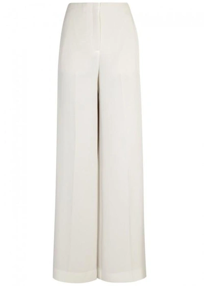 Shop Diane Von Furstenberg Off White Wide-leg Trousers