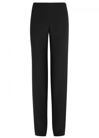 Shop Armani Collezioni Black Wide-leg Trousers