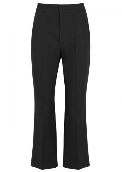 Shop Isabel Marant Maroan Cropped Wool Trousers In Black