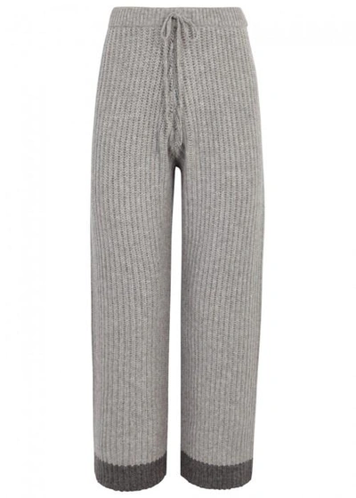 Shop Madeleine Thompson Mara Grey Wool Blend Trousers