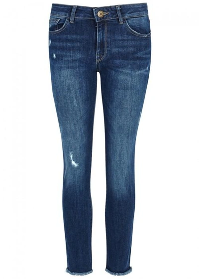 Shop Dl 1961 Mara Blue Cropped Skinny Jeans In Dark Blue