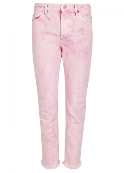 Shop Isabel Marant Étoile Flovera Pink Slim-leg Jeans