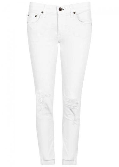 Shop Rag & Bone /jean Dre Capri Ripped Boyfriend Jeans In White