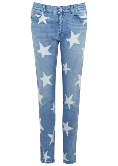 Shop Stella Mccartney Star-print Slim Boyfriend Jeans In Blue