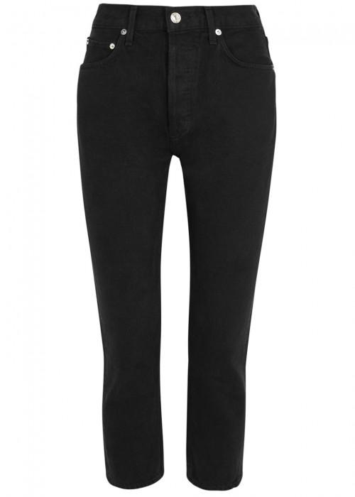 Agolde Riley Black Cropped Jeans | ModeSens