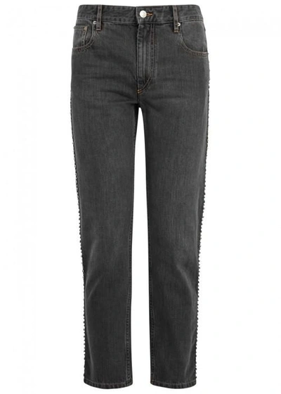 Shop Isabel Marant Ulyff Swarovski-embellished Jeans In Grey