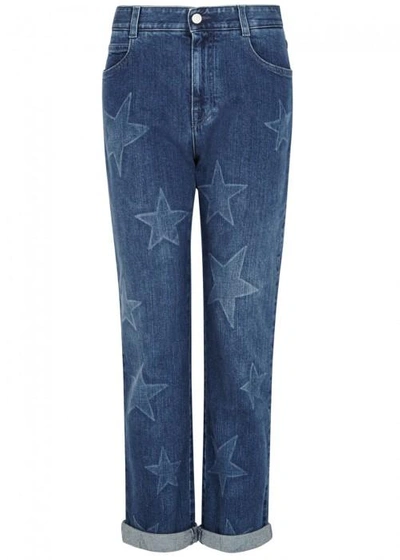 Shop Stella Mccartney Blue Star-print Boyfriend Jeans