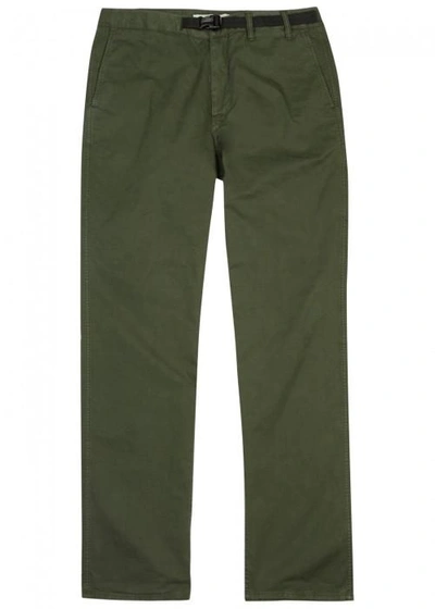 Shop Norse Projects Laurits Army Green Cotton Trousers