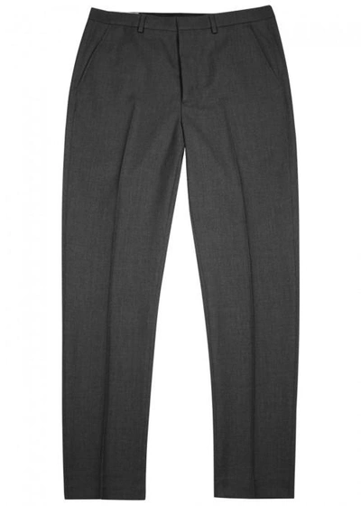 Shop Ami Alexandre Mattiussi Grey Tapered Wool Trousers
