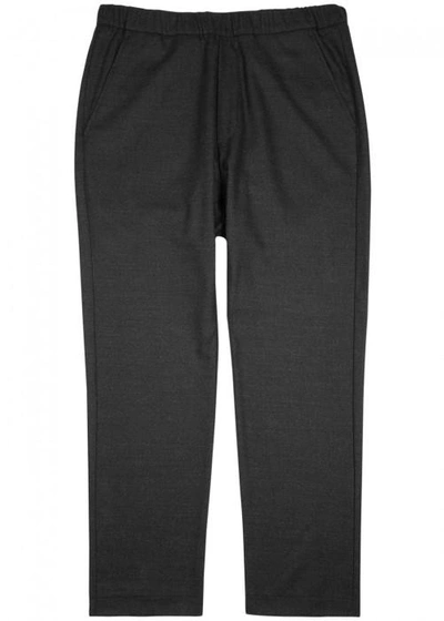 Shop Barena Venezia Charcoal Straight-leg Wool Trousers In Dark Grey
