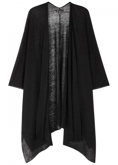Shop Eileen Fisher Black Draped Fine-knit Shawl