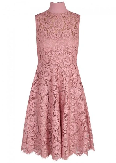 Shop Valentino Pink Lace Dress In Light Pink
