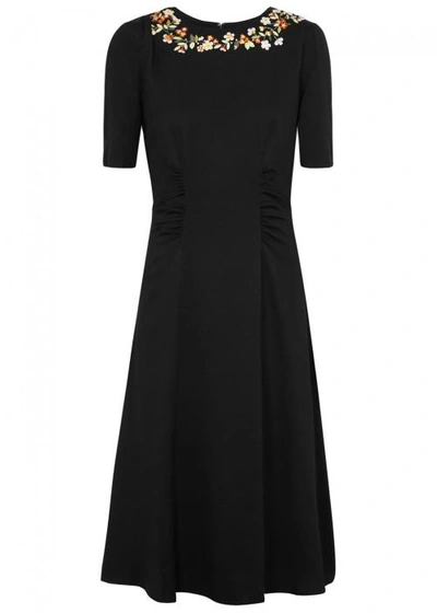 Shop Altuzarra Sylvia Black Embellished Silk Blend Dress