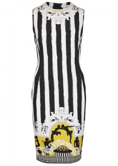 Shop Versace Printed Shift Dress In Multicoloured