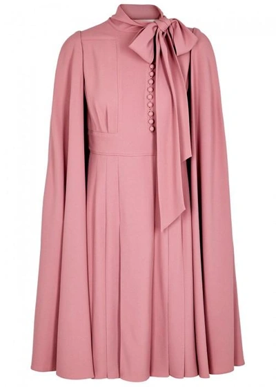 Shop Valentino Rose Cape-effect Dress In Light Pink