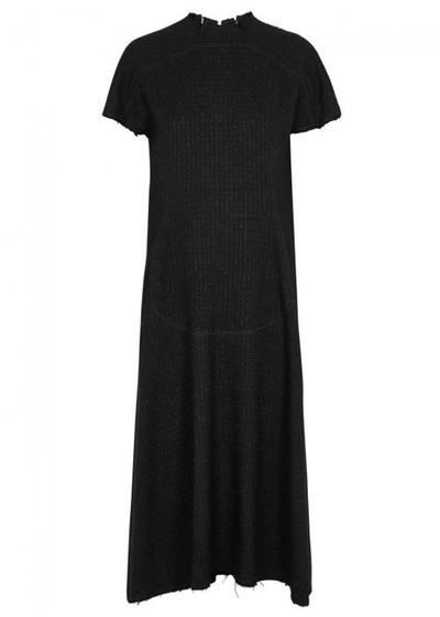 Shop Maison Margiela Black Bouclé Tweed Dress