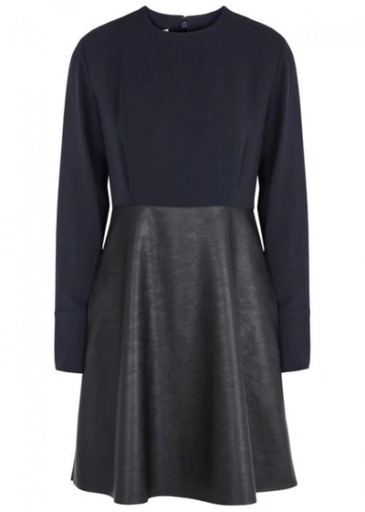 Shop Stella Mccartney Belina Midnight Blue A-line Dress In Dark Blue