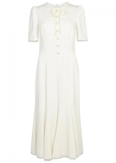 Shop Dolce & Gabbana Off White Bow-embellished Dress