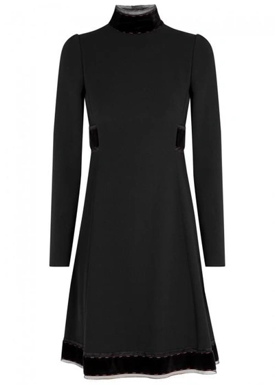 Shop Dolce & Gabbana Black Velvet-trimmed Dress