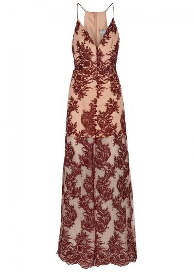 Shop Finders Keepers Spectral Embroidered Maxi Dress In Beige