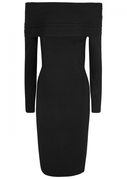 Brandon Maxwell Venus Off-the-shoulder Stretch-knit Midi Dress In Black ...